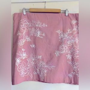 Ann Taylor LOFT Textured pink and white skirt size 18